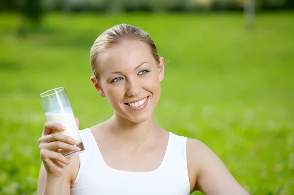 Milk on the nature Stock Image