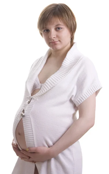 임신 한 젊은 여자의 모습 — 스톡 사진