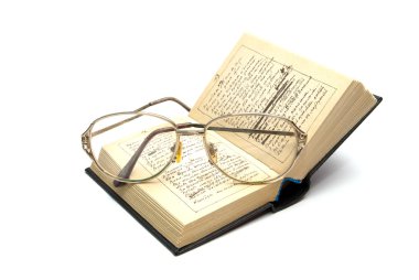 Glasses and book clipart