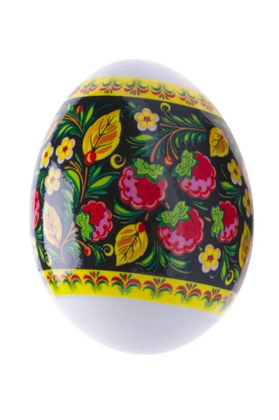 Velikonoční vajíčko na bílém makro — Stock fotografie