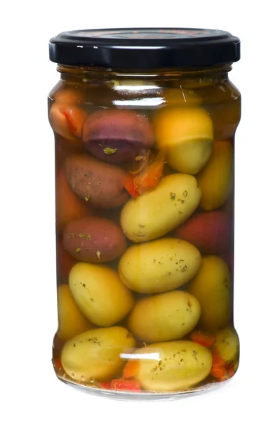 Горшок с оливками — стоковое фото