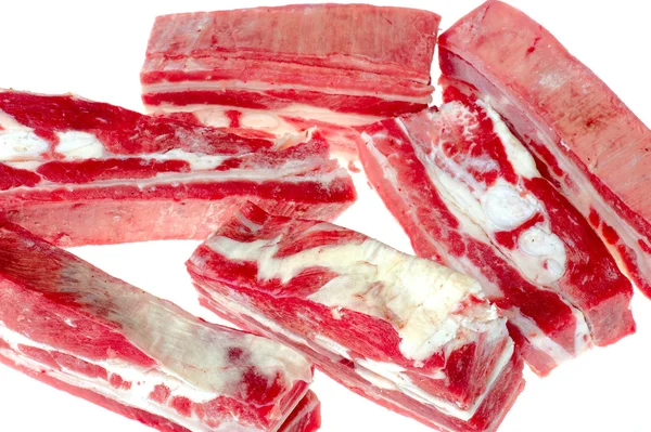 在白肉上分离的生肉 — 图库照片