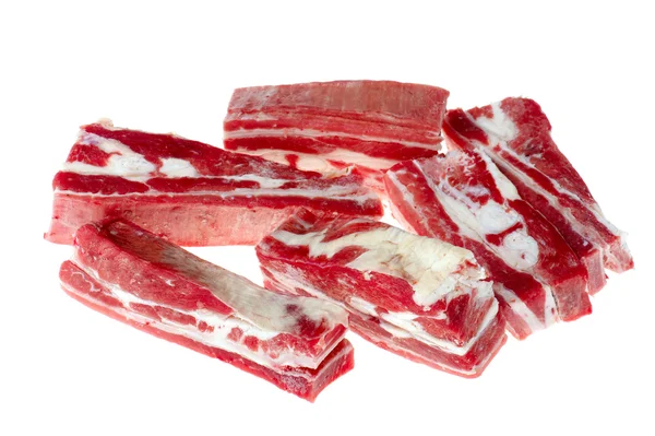 Carne cruda su sfondo bianco — Foto Stock