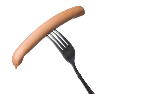 Frankfurter på gaffeln — Stockfoto
