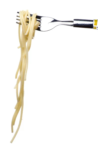 Spaghetti sur fourchette gros plan — Photo