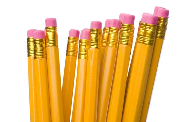 Crayon com borracha no branco — Fotografia de Stock