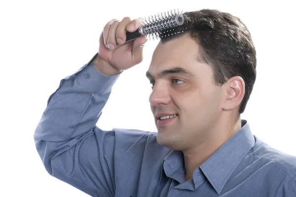 Men with comb — Stock Photo, Image