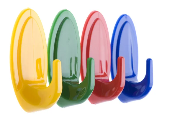 Renkli plastik Kancalı — Stok fotoğraf