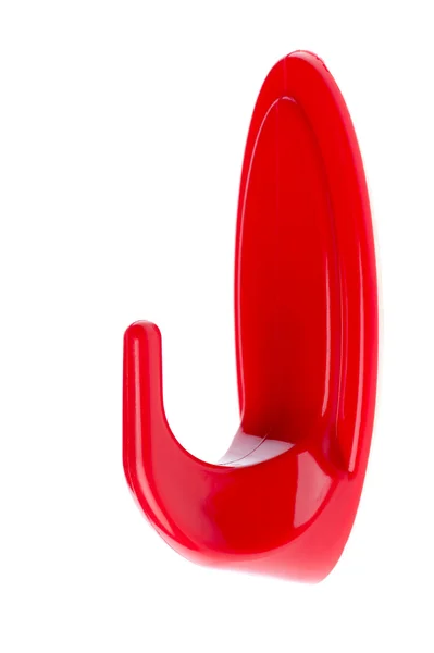 赤いプラスチック製フック — ストック写真