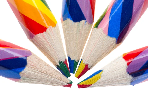 Crayón de colores aislado en macro blanco —  Fotos de Stock
