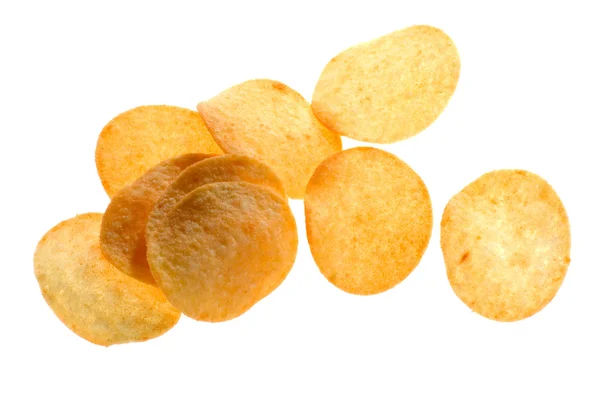 Chips em fundo branco — Fotografia de Stock