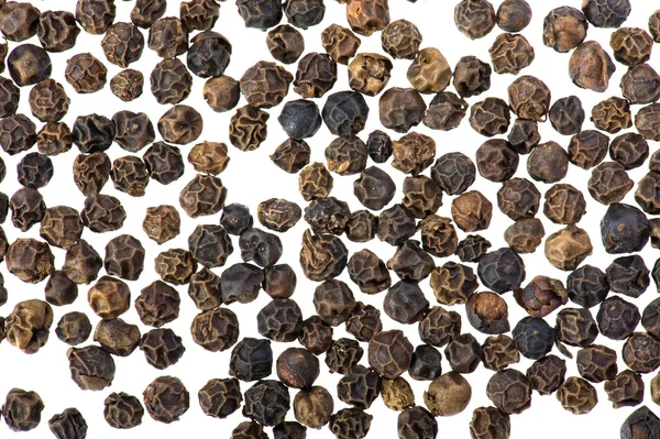 Black pepper on white background — Stock Photo, Image
