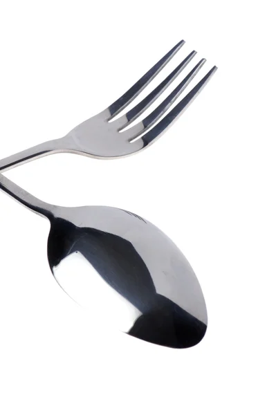 Cucchiaio con forchetta — Foto Stock