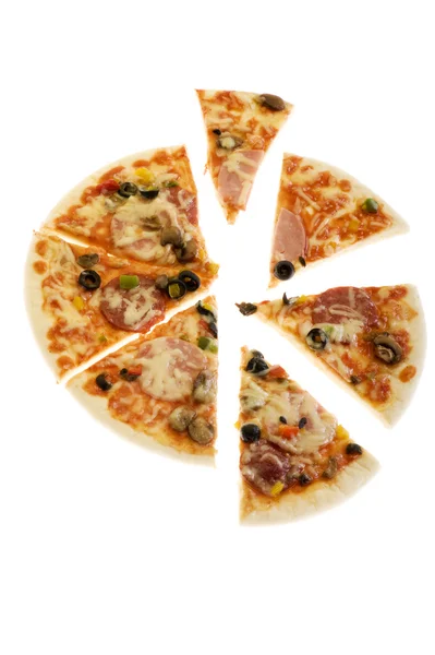 Pizza on white background — Stock Photo, Image