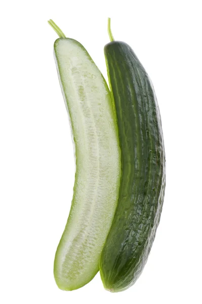 Snijden komkommer close-up — Stockfoto