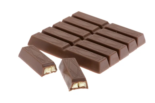 Schokolade auf Weiß — Stockfoto