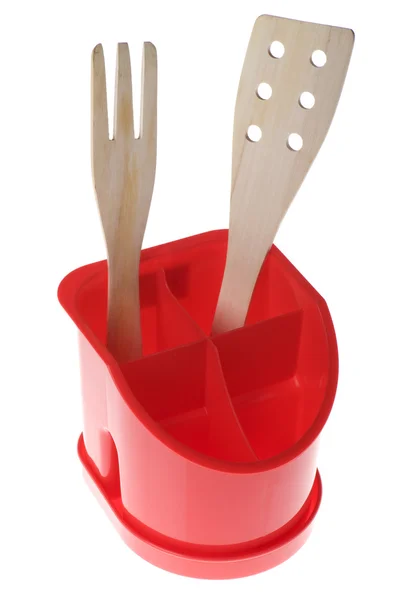 Supporto in plastica per utensili da cucina — Foto Stock