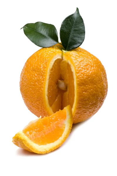 Oranje op wit — Stockfoto