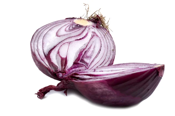 Cutting red onion — Stock Photo, Image