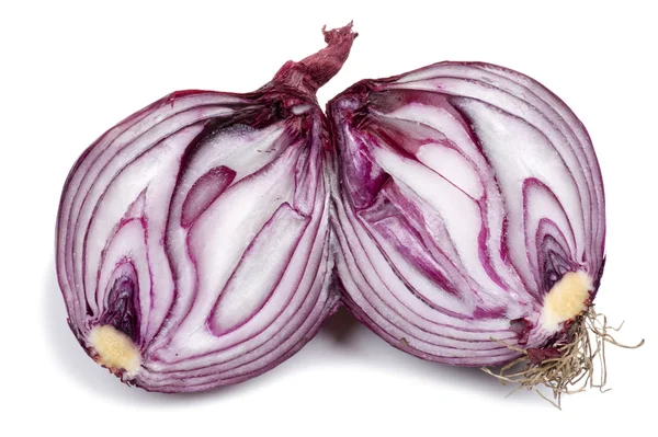 Cutting red onion macro — Stock Photo, Image