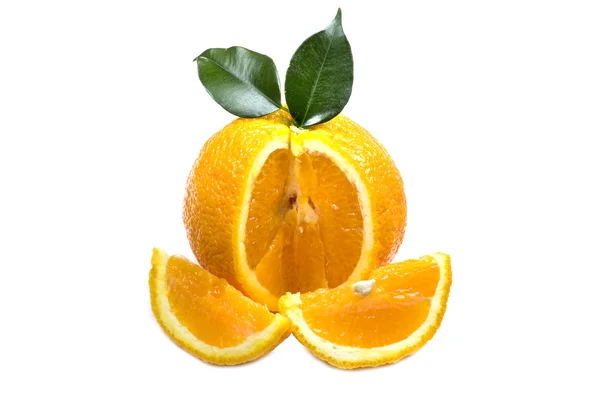 흰색으로 분리 된 오렌지 — 스톡 사진