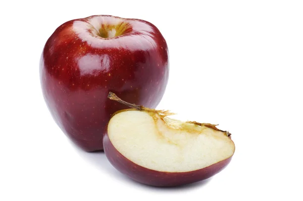 Резка яблочного макро — стоковое фото