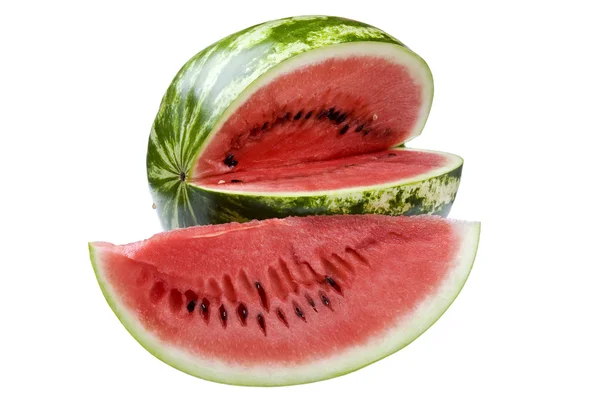 Watermeloen op wit close-up — Stockfoto