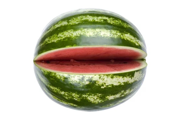 Watermeloen op witte macro — Stockfoto