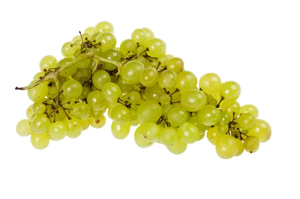 Groene druiven op wit — Stockfoto