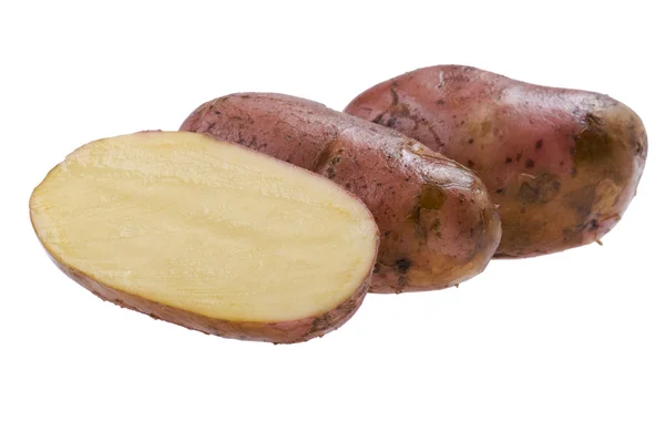 하얀 배경의 감자 스톡 이미지