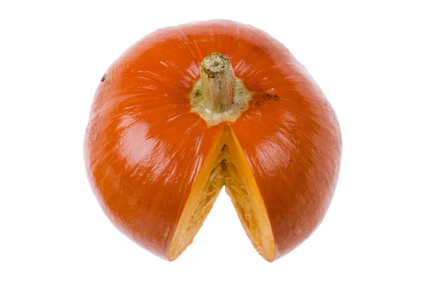 Ripe pumpkin on white macro — Stock Photo, Image