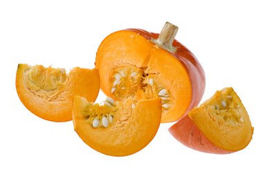 Ripe fresh pumpkin on white clipart