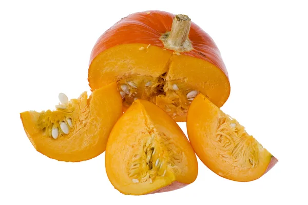 Cutting ripe pumpkin — Stock Photo, Image