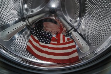 Çamaşırhane yıkayıcı varil Amerikan bayrağı