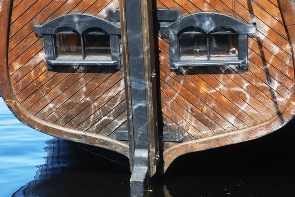 Záď lodi, dřevěné — Stock fotografie