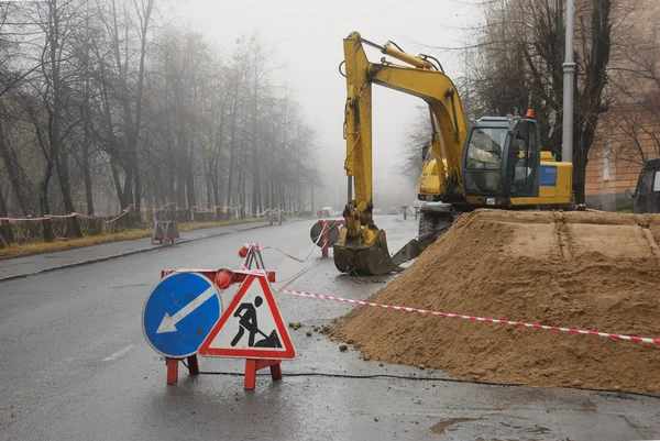 Straßenbauarbeiten — Stockfoto