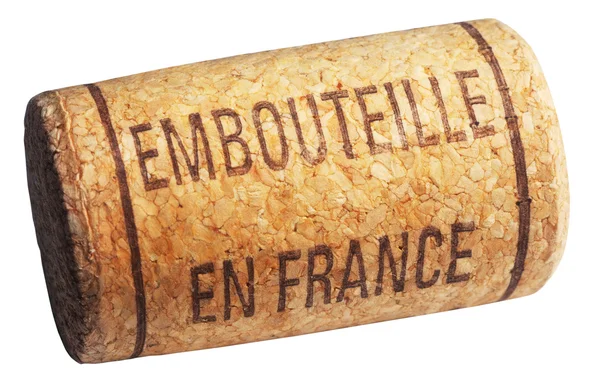 Tappo da vino con iscrizione embouteille en France — Foto Stock