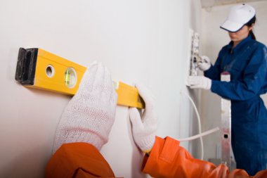 Construction workers (shallow DOF, front focused) clipart