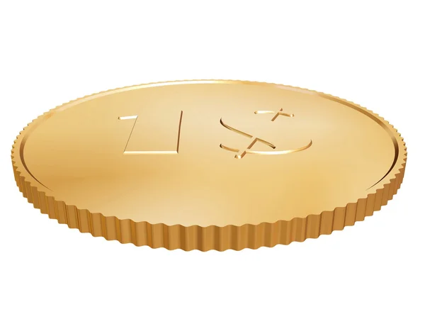Ouro 1 $moeda em branco — Fotografia de Stock