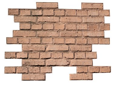 Red brick wall isolated clipart