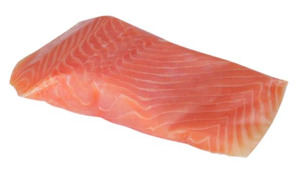 Pedaço de filé de peixe vermelho isolado — Fotografia de Stock