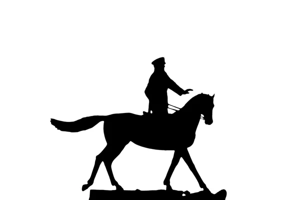 stock vector Silhouette of horseman