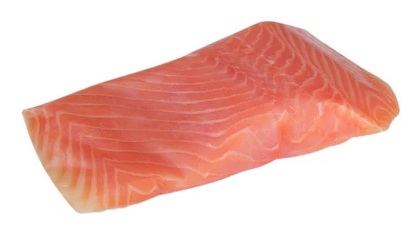 Pedazo de filete de pescado rojo aislado en blanco — Foto de Stock