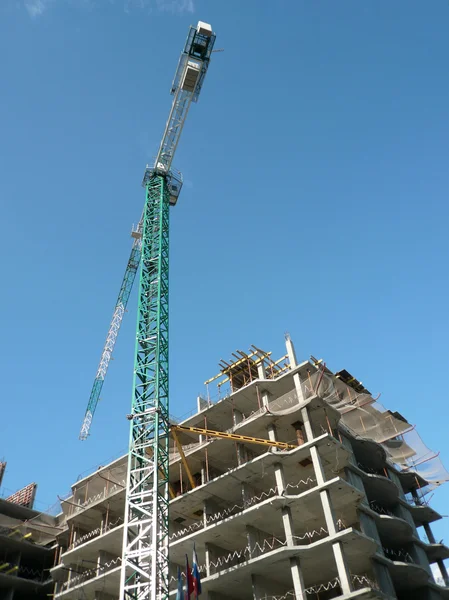 House develop at day with crane — Stock Photo, Image