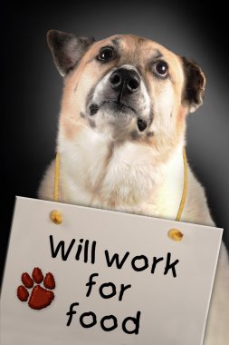 Will work for food. clipart