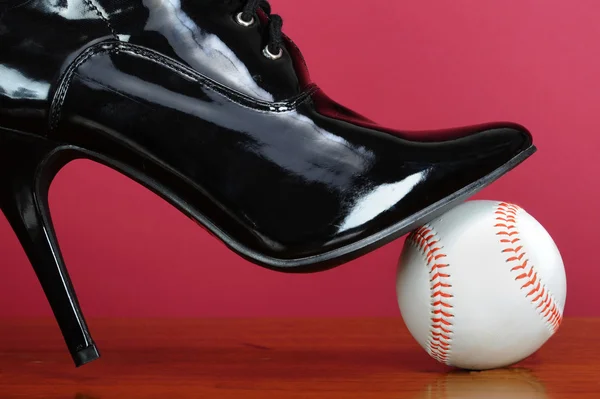 Baseball e la signora . — Foto Stock