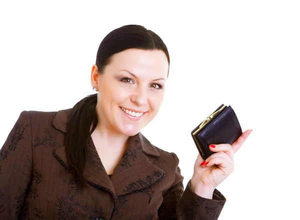 Bizneswoman gospodarstwa portfel — Zdjęcie stockowe