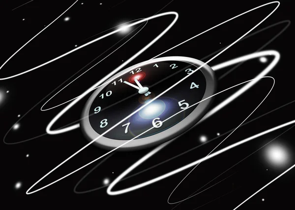 Абстрактные часы в пространстве — стоковое фото