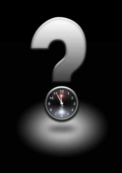 Question mark with clock stop — Stock Photo, Image