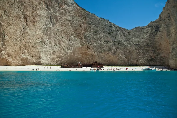 Pláž ztroskotání v ostrově zakynthos, Řecko — Stock fotografie